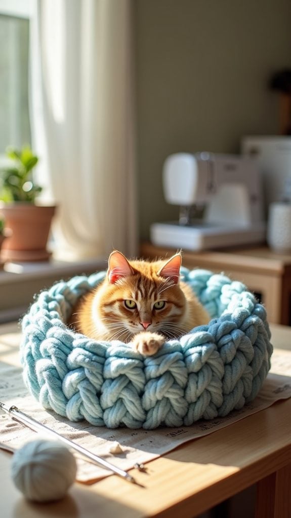 cozy cat crochet bed
