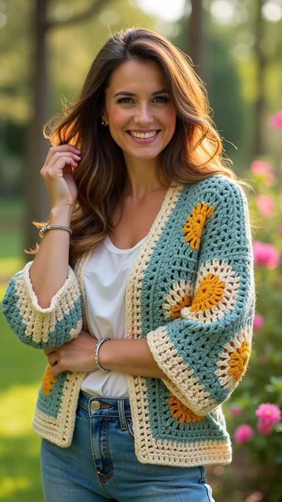 cozy knitted hexagon cardigan