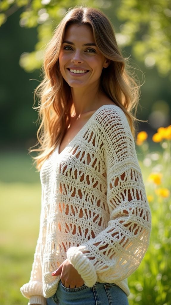 cozy oversized crochet sweater