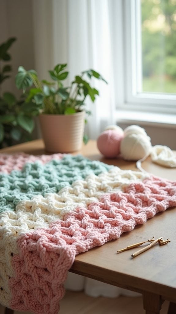 cozy textured knit blanket