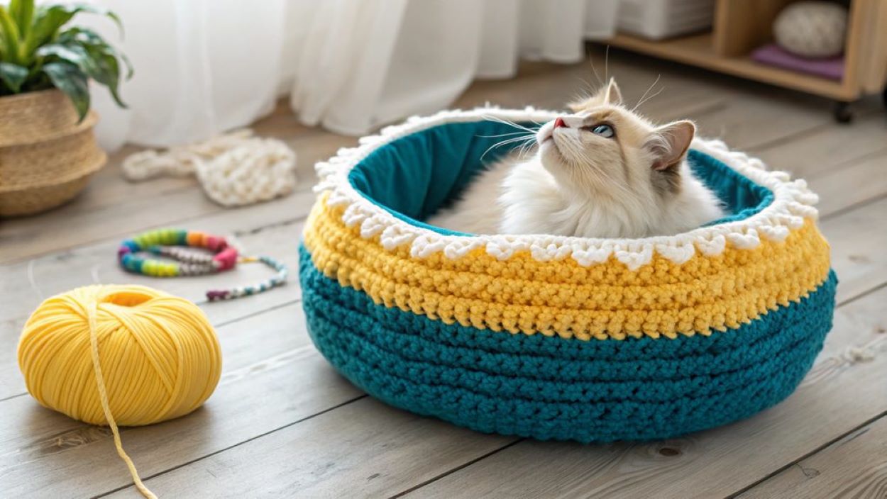 20 Latest Crochet Cat Bed Ideas To Try In 2025!
