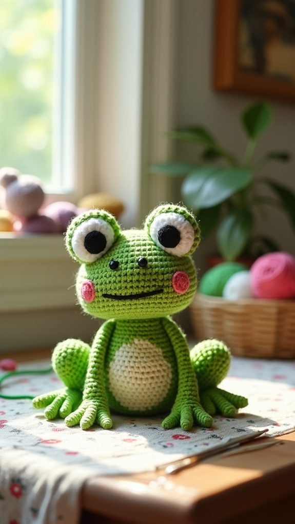 crochet cute frog toy