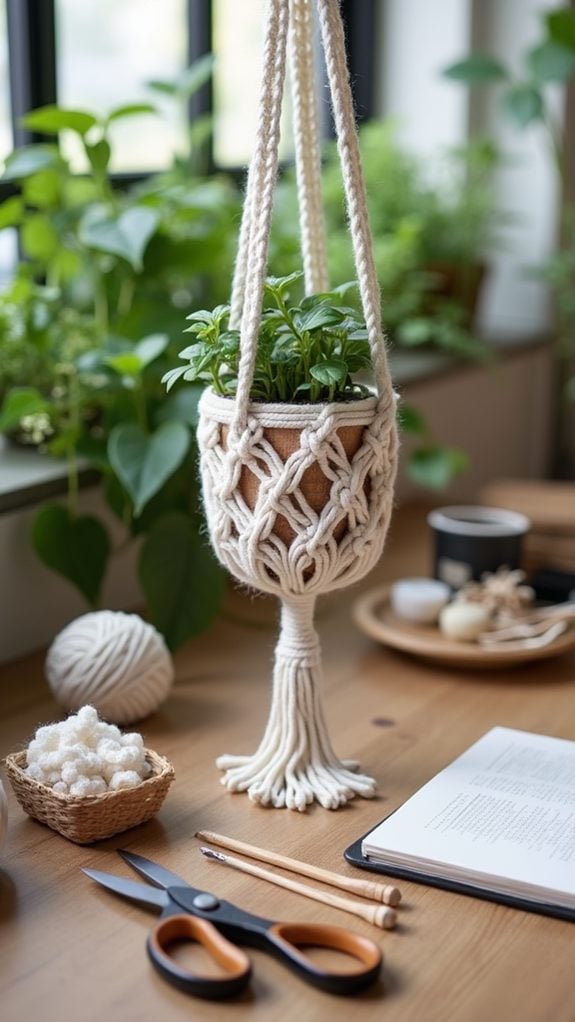 crochet holder with macrame