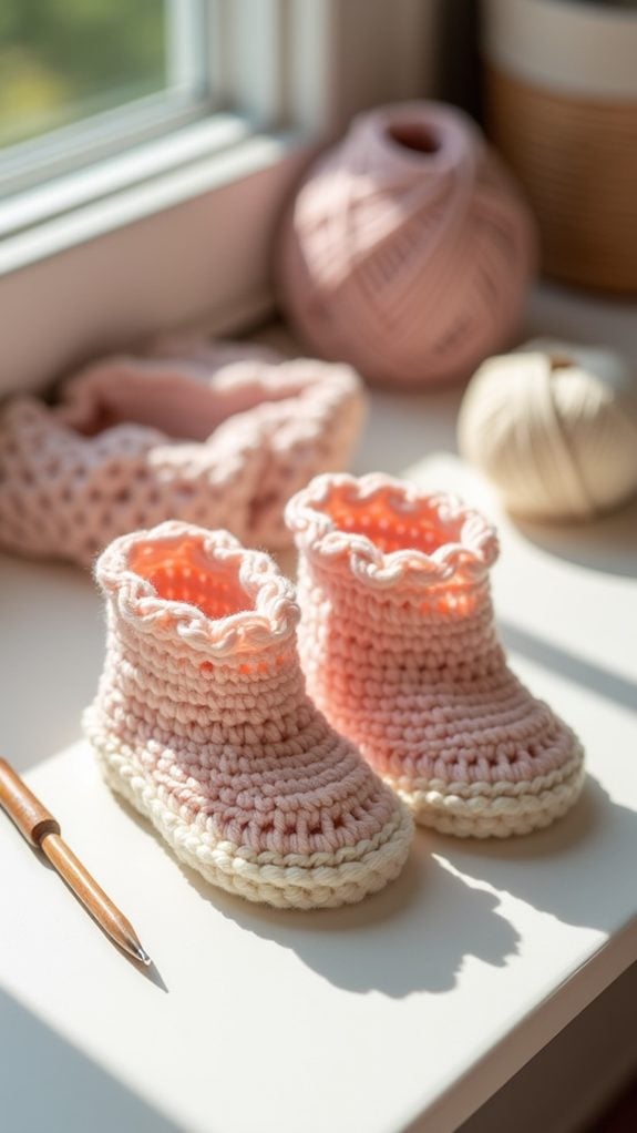 crochet shell stitch booties