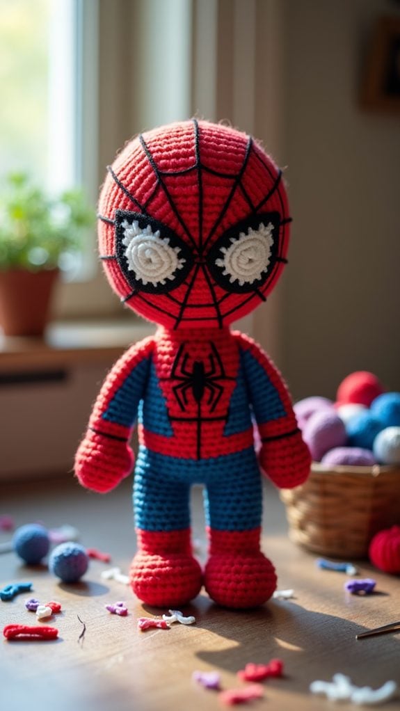 crochet spiderman toy pattern