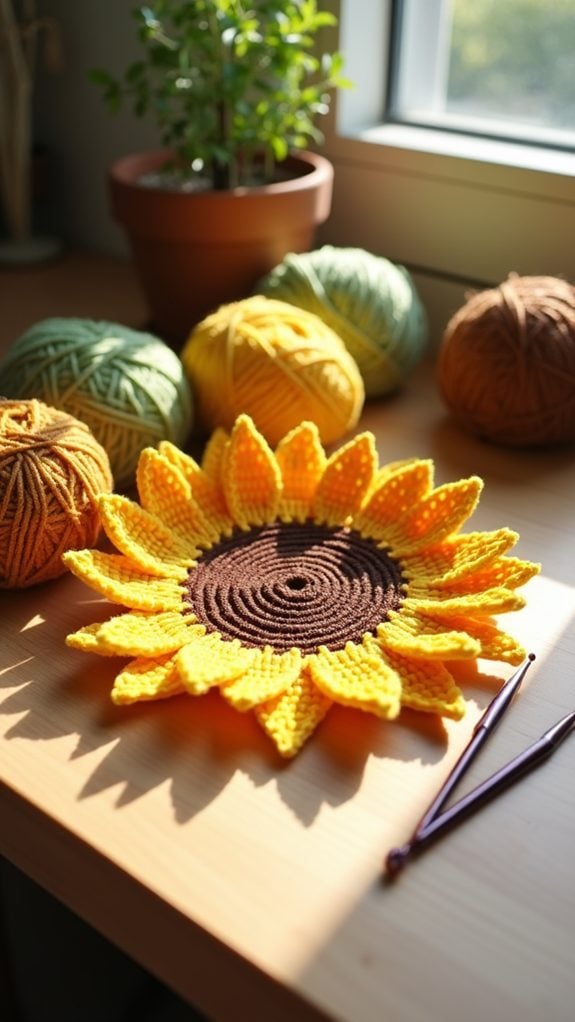 crochet sunflower pattern tutorial