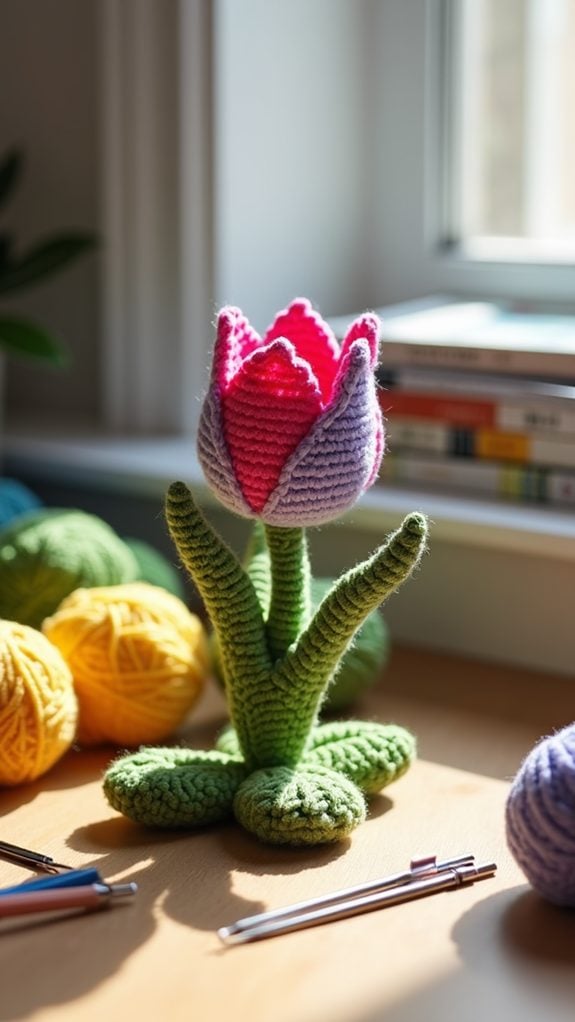 crochet tulip craft project