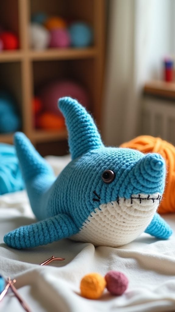 cuddly shark plushie toy