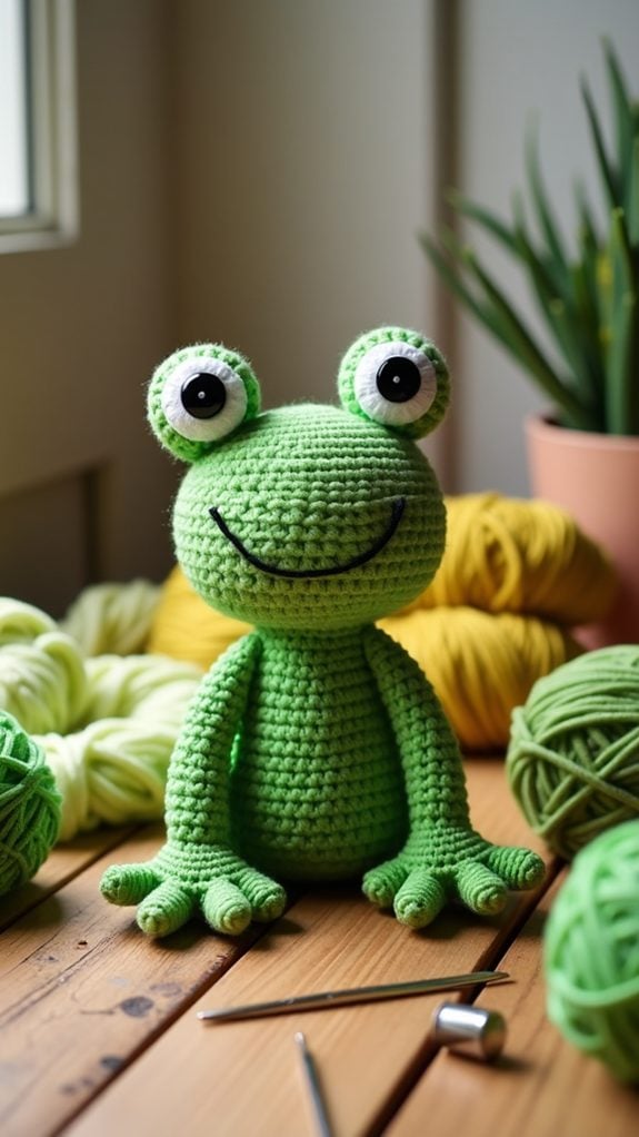 cute green frog toy