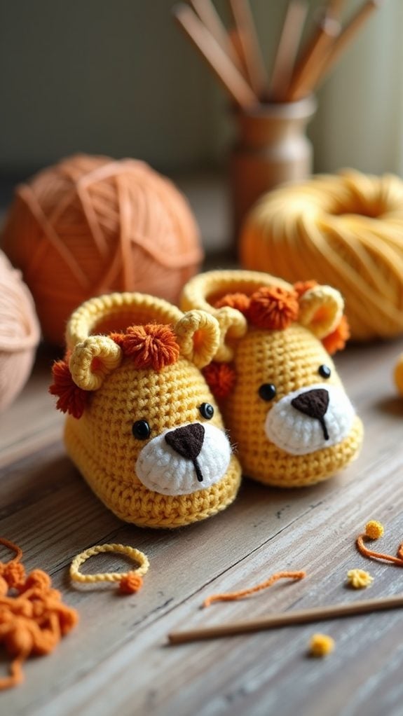 cute lion themed baby footwear