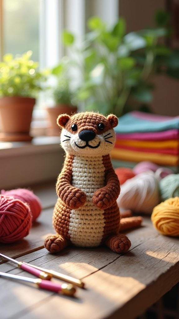 cute otter keychain accessory