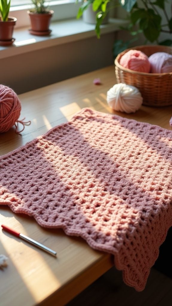 diagonal stitch blanket design