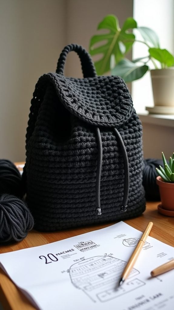 elegant crochet backpack design