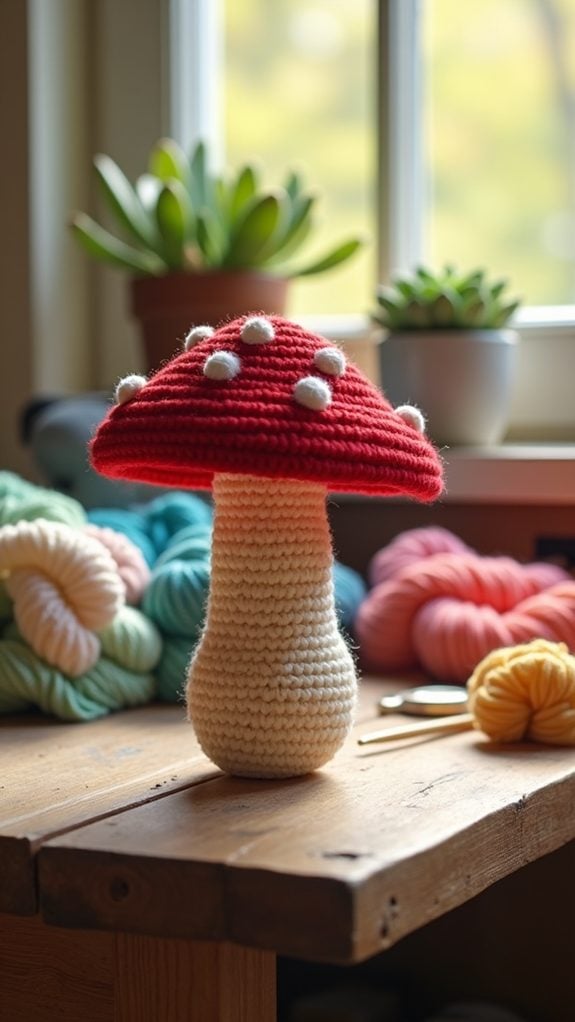 enchanted colorful forest fungi