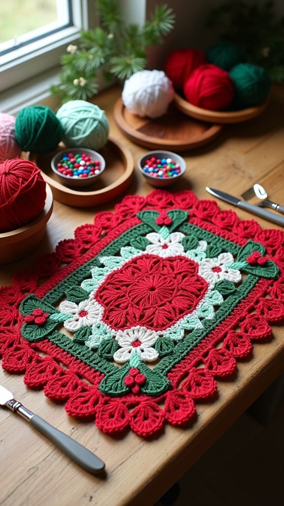 festive crochet mats collection