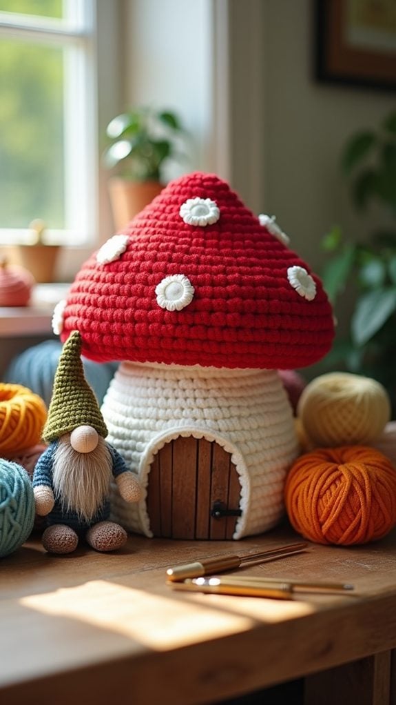 gnome dwelling in mushroom