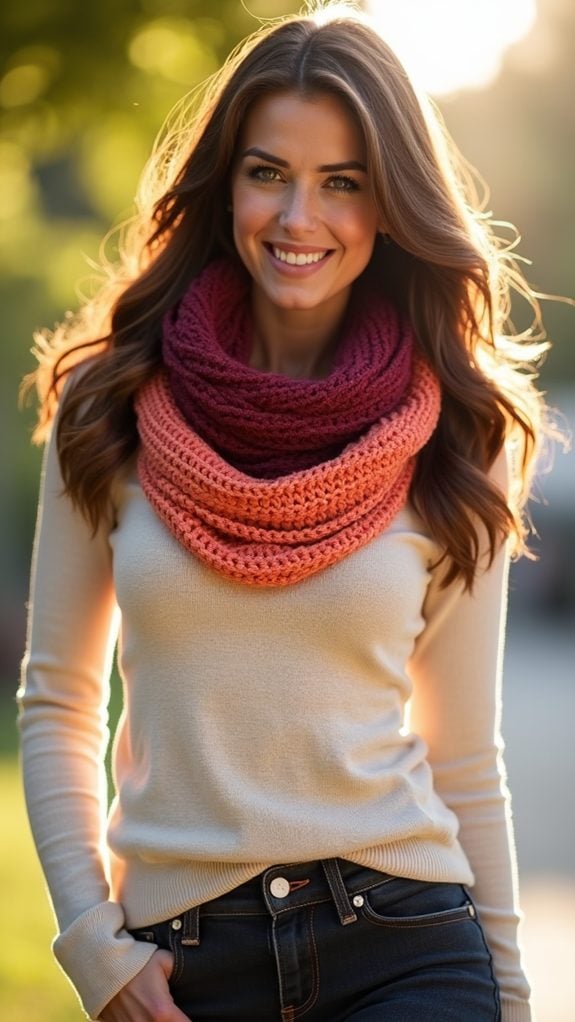 gradient blocked scarf design