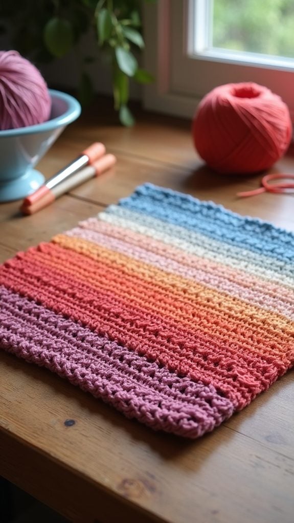gradient color dishcloth design