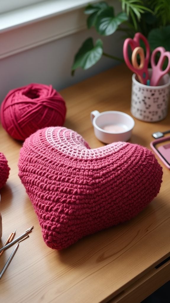 gradient love cushion design