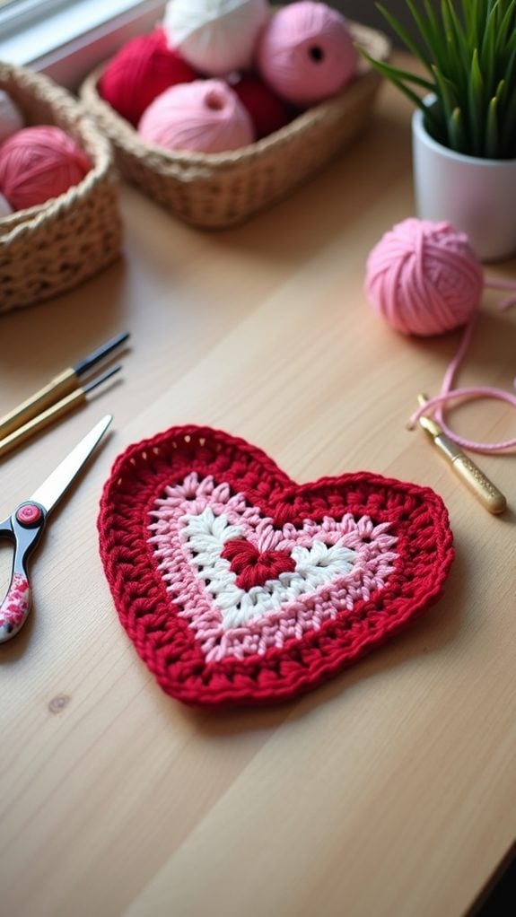granny square heart pattern