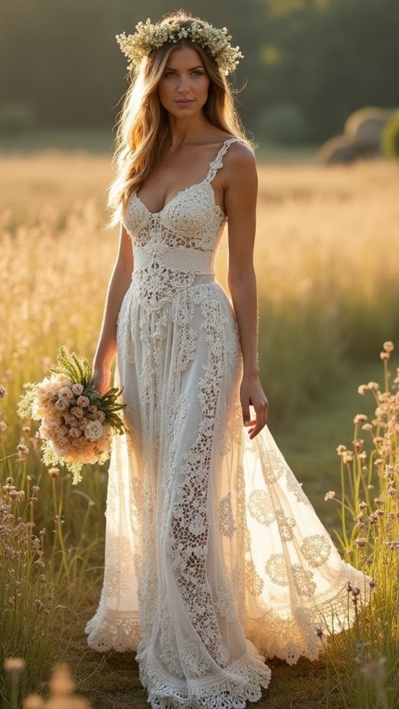 handmade bohemian bridal gown