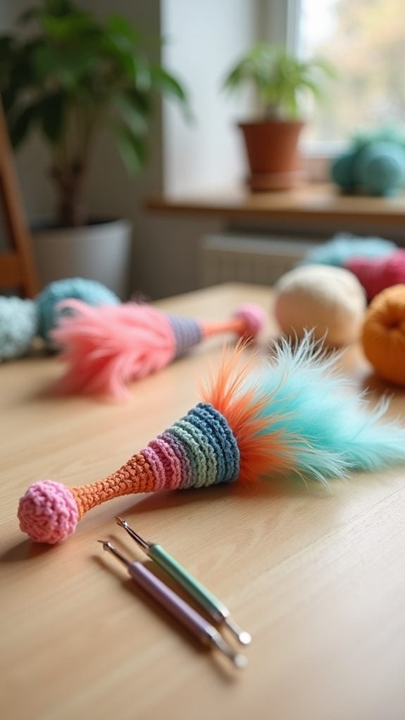 handmade crochet feather toy