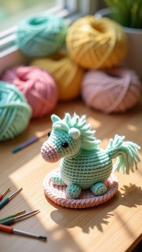 handmade crochet horse coasters