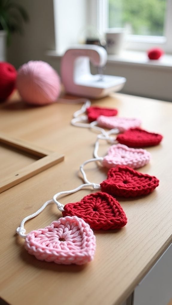 handmade heart garland decor