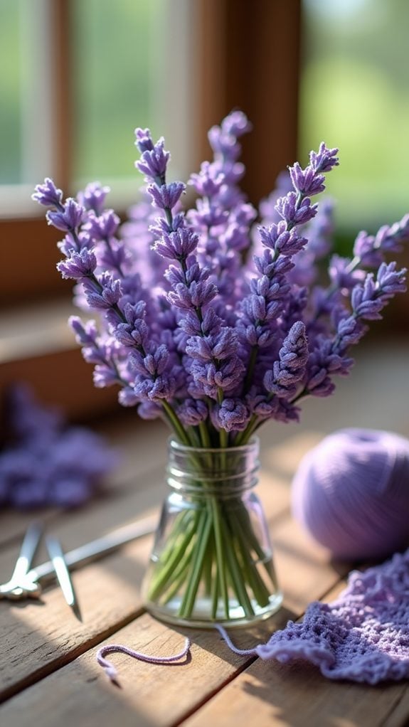 handmade lavender crochet bouquet