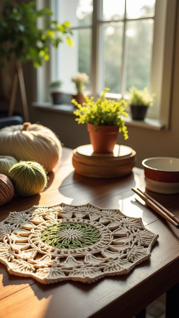 handmade rustic crochet holder