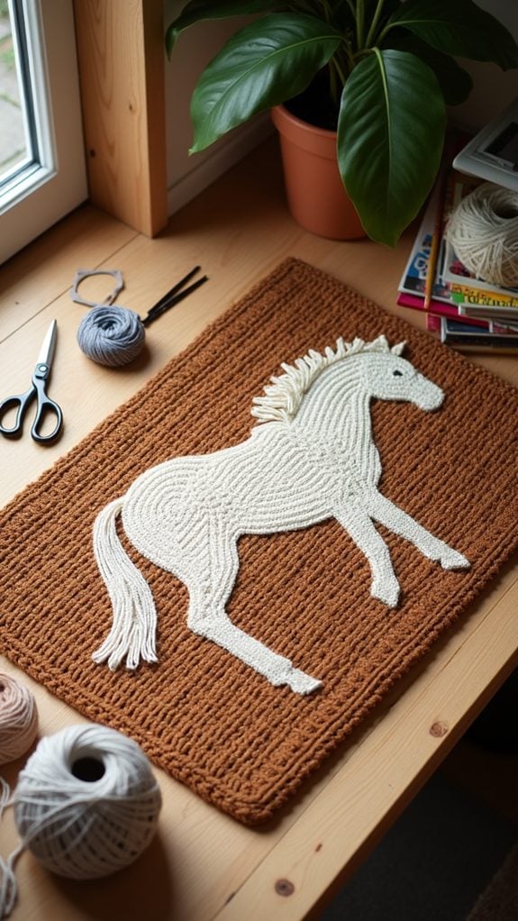 horse inspired welcome mat