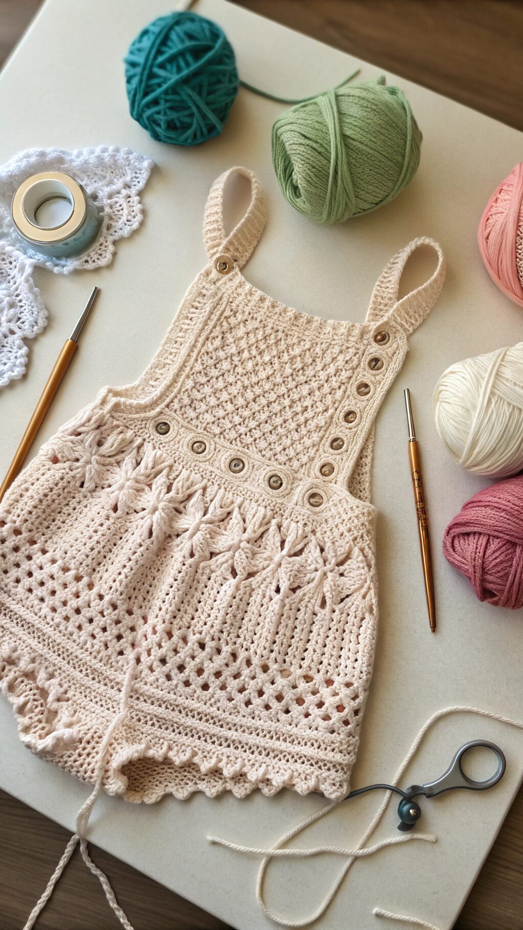Casual Sleeveless Crochet Romper