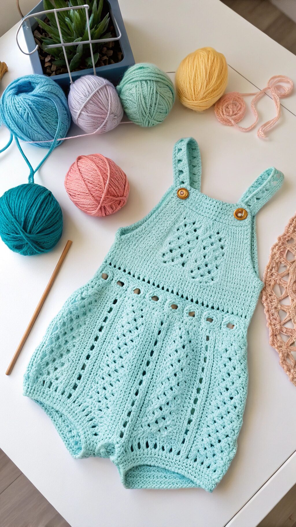 Fun Printed Crochet Romper