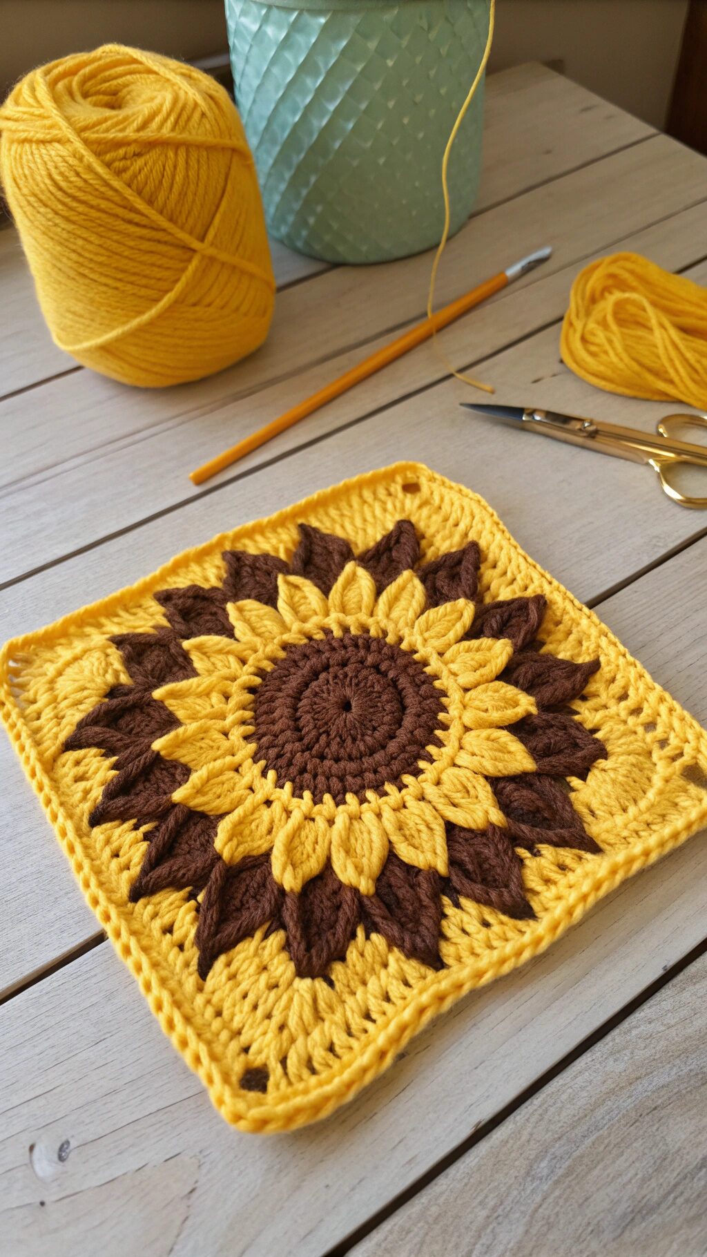 Classic Sunflower Granny Square