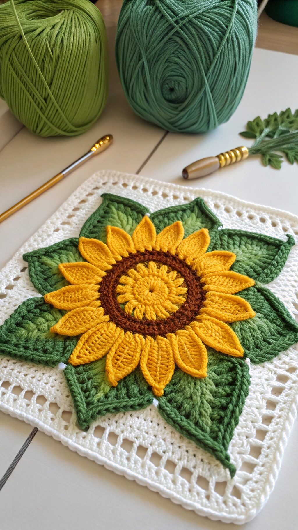 Sunflower and Leaf Combination