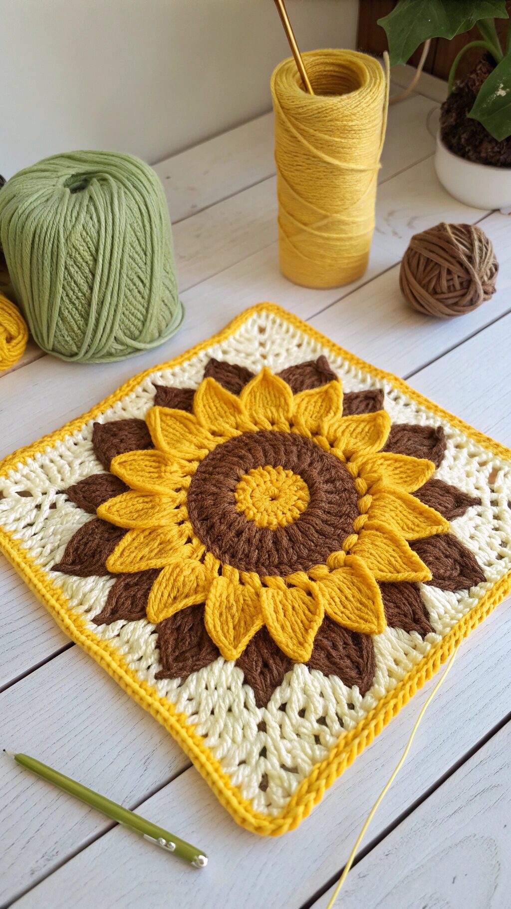 Interlocking Sunflower Squares