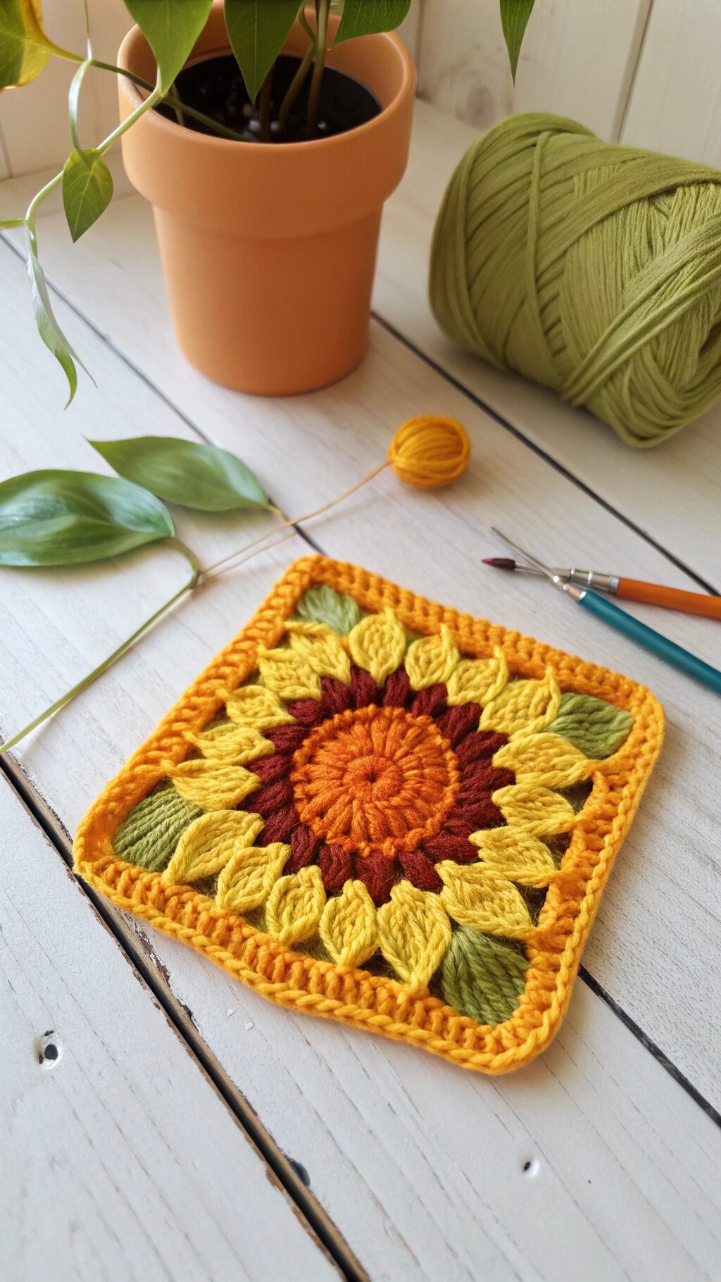 Mini Sunflower Granny Square