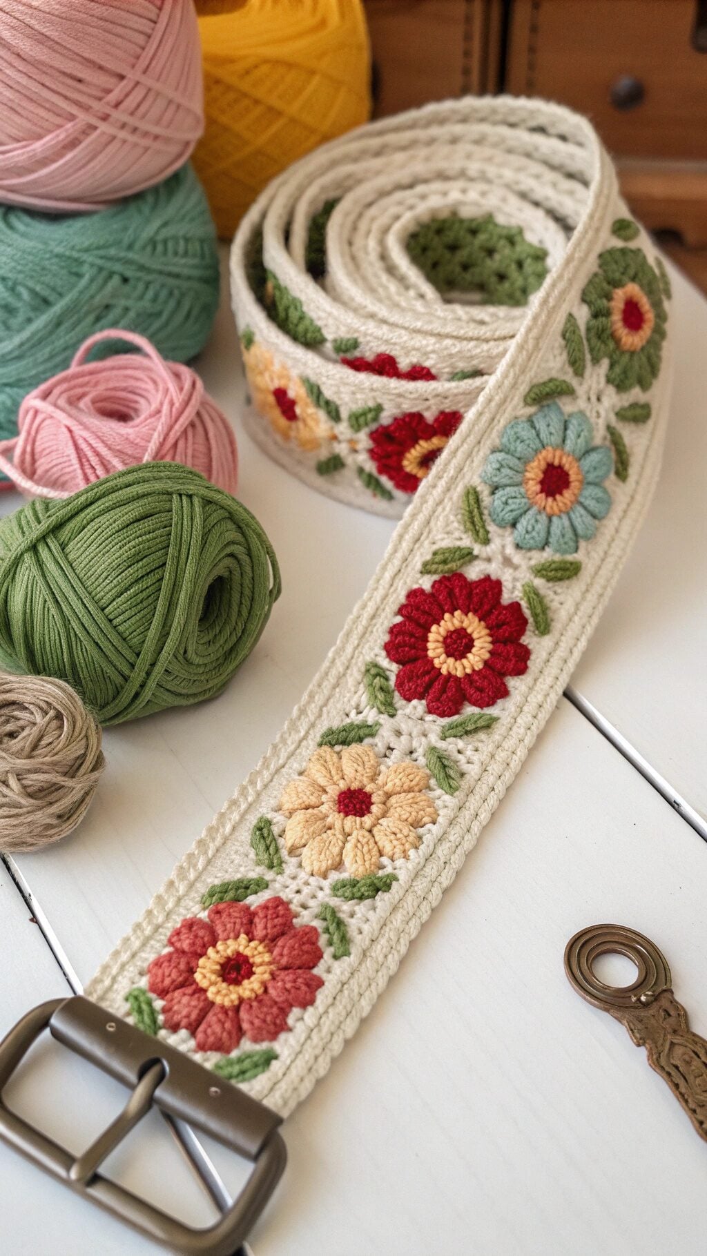 Vintage-Inspired Floral Belt