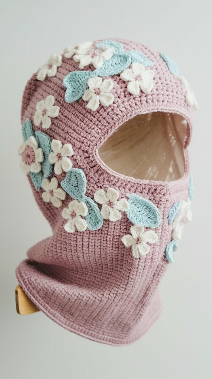 Floral Patterned Balaclava