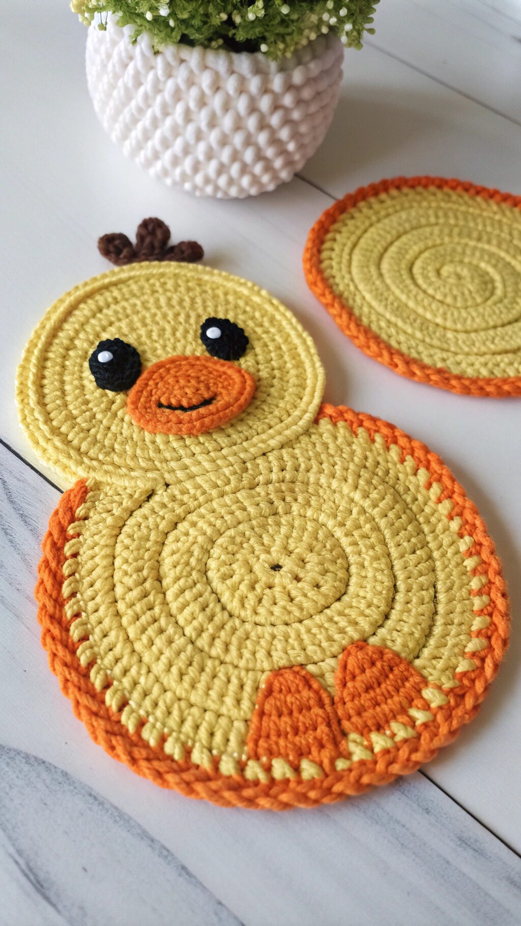 Crochet Duck Coaster