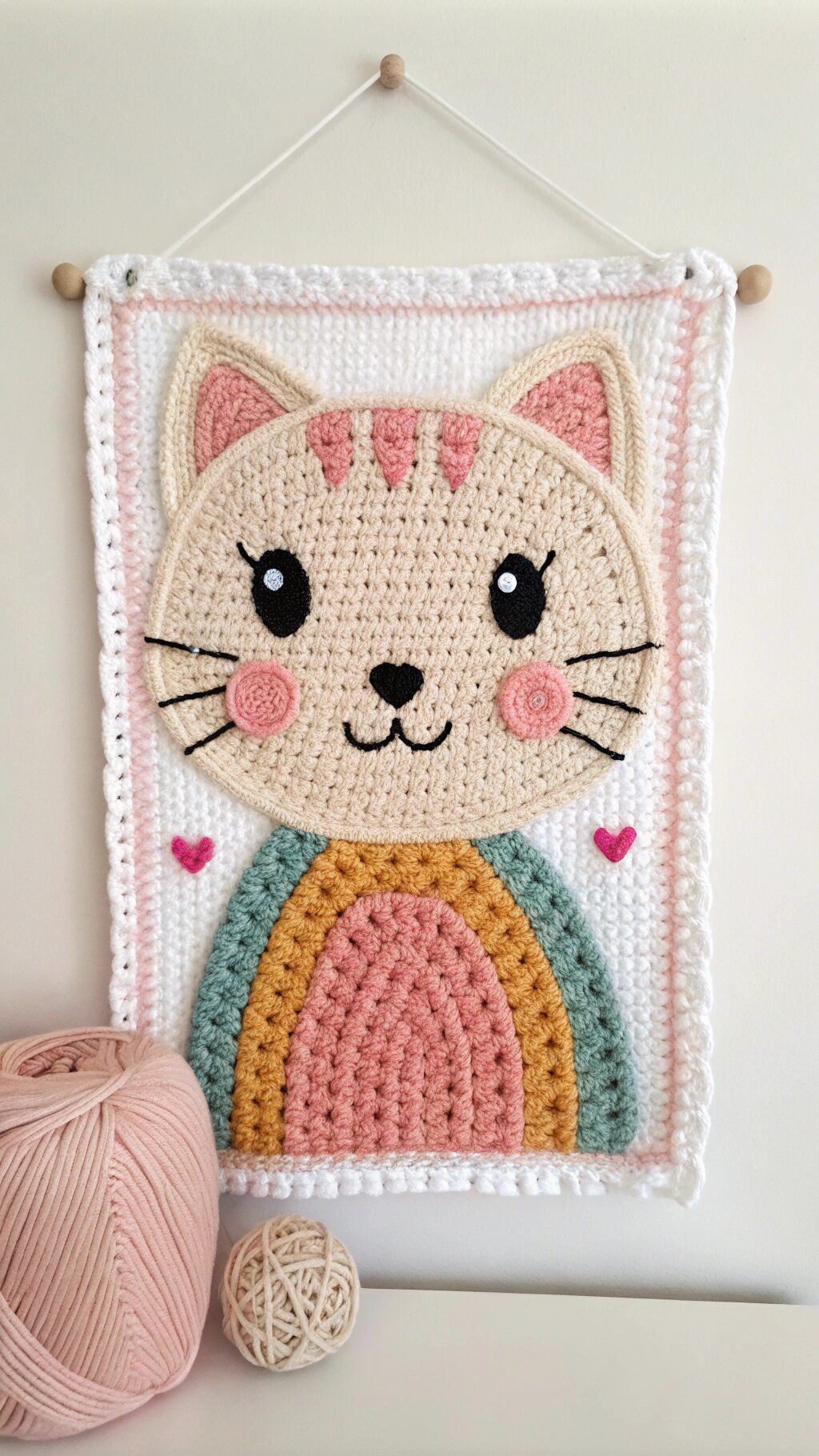 Cat Wall Art Crochet