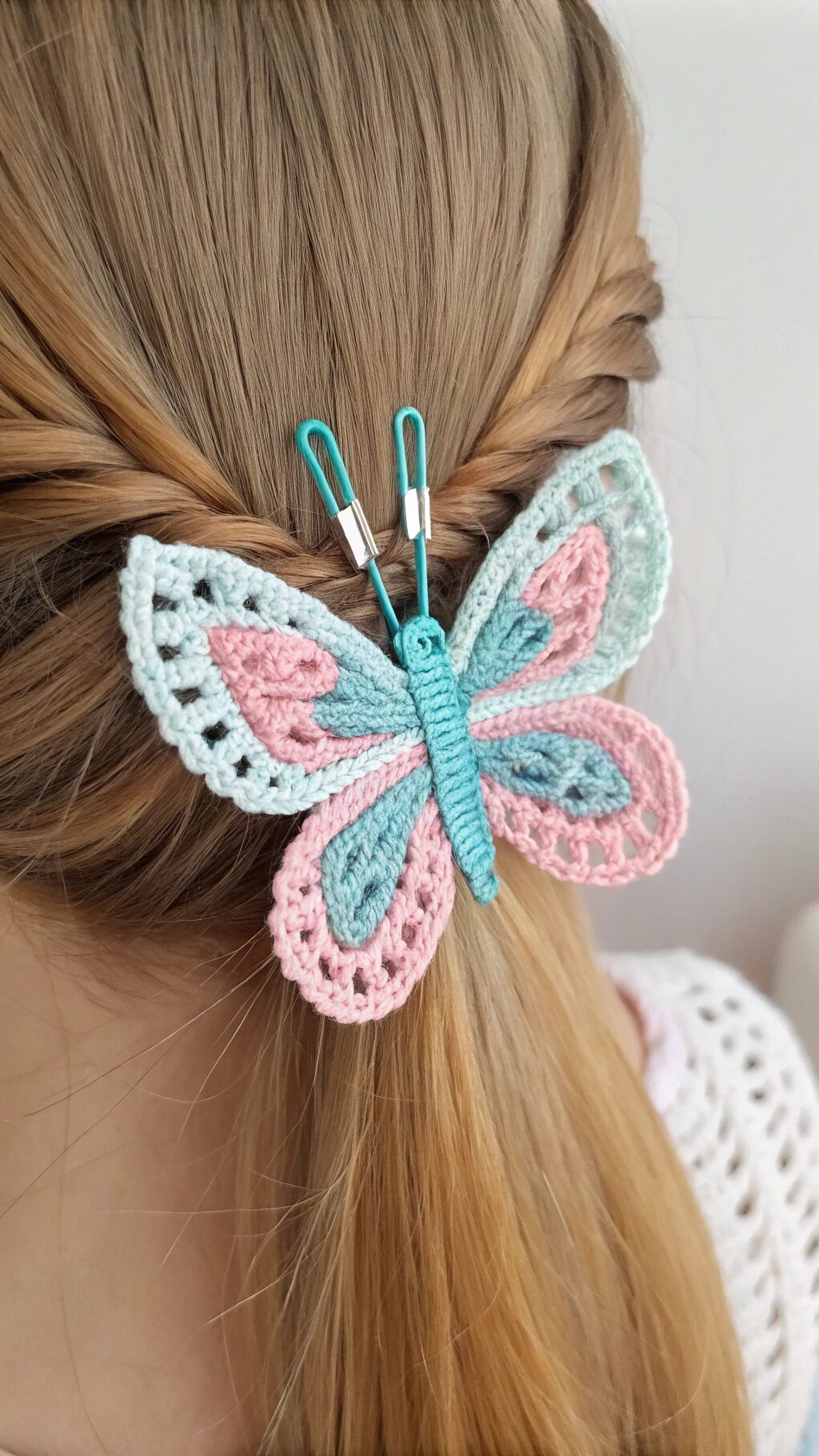 Crochet Butterfly Hair Clip