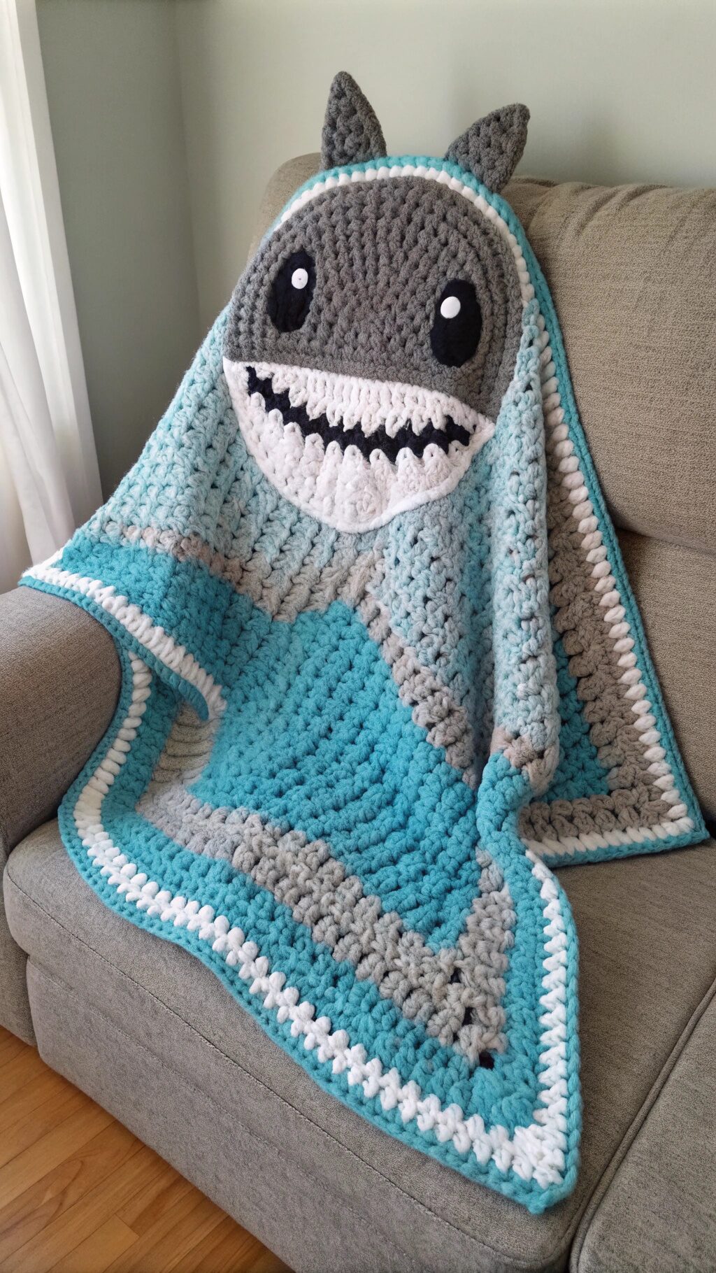 Crochet Shark Blanket