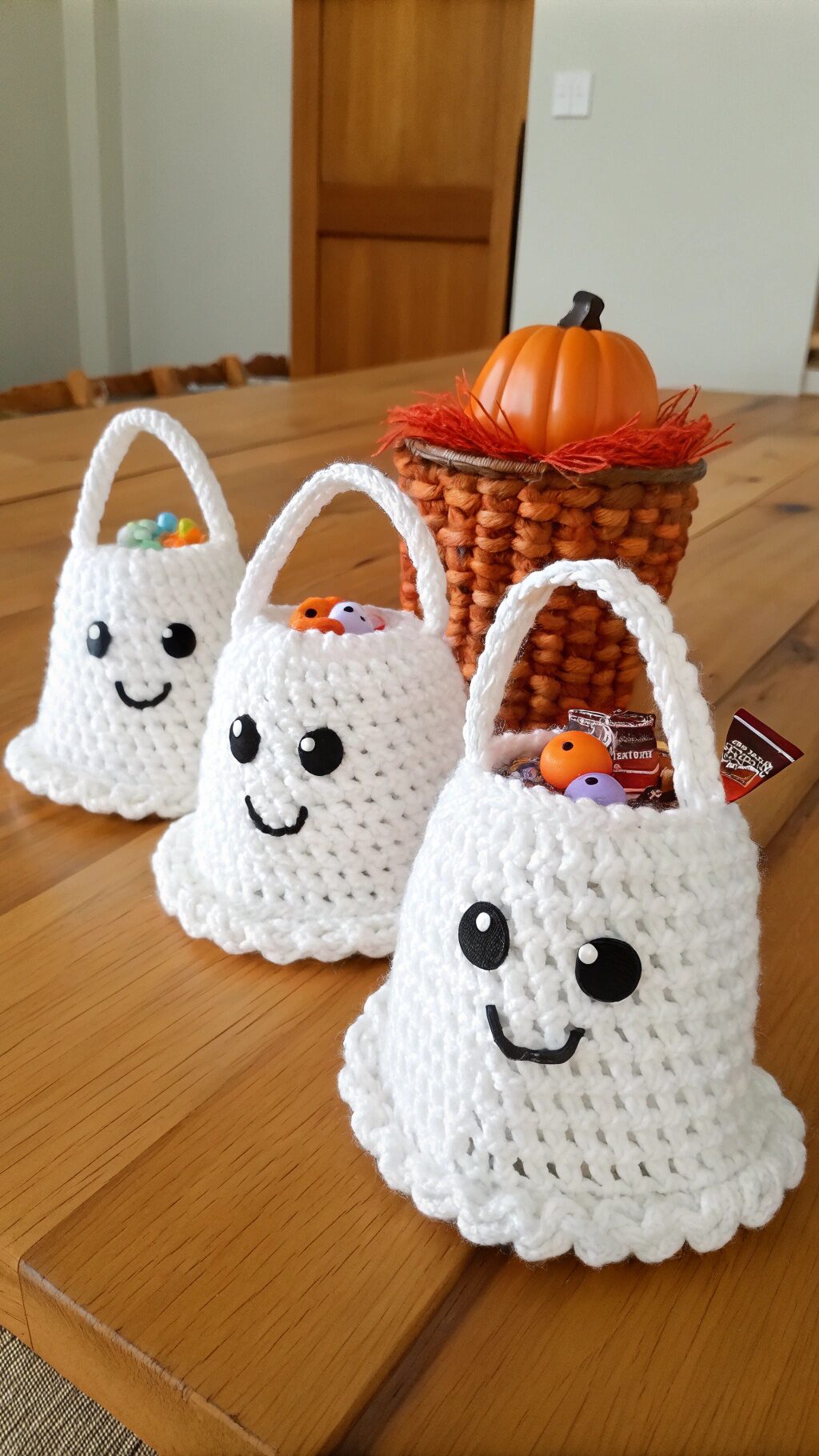 Crochet Ghost Treat Bags