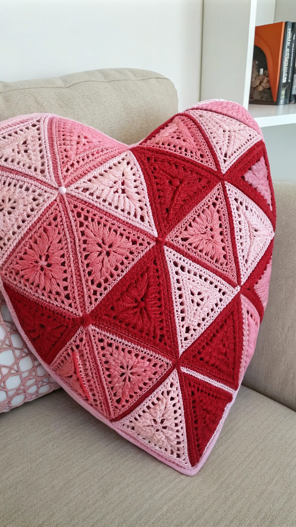Bold Geometric Heart Pillow