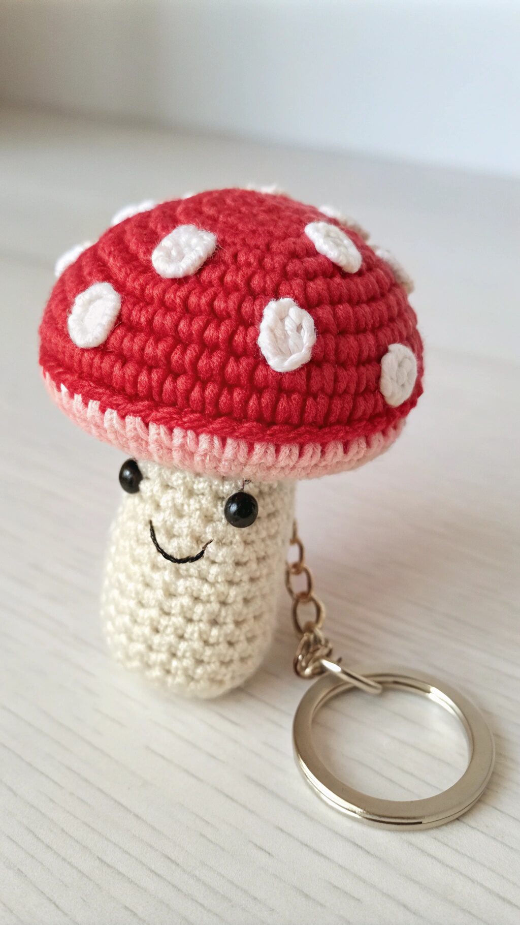 Crochet Mushroom Keychain