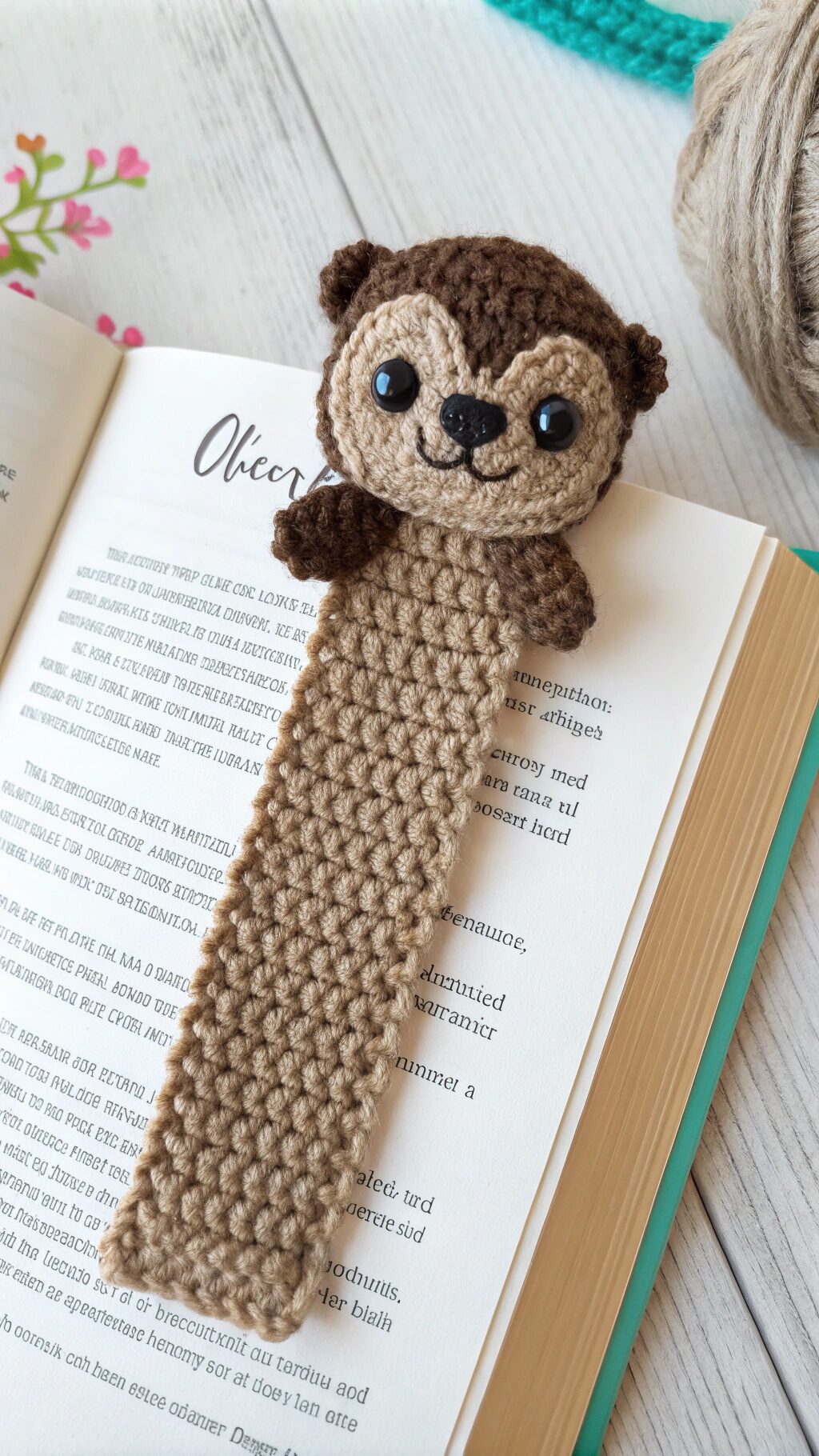 Crochet Otter Bookmark