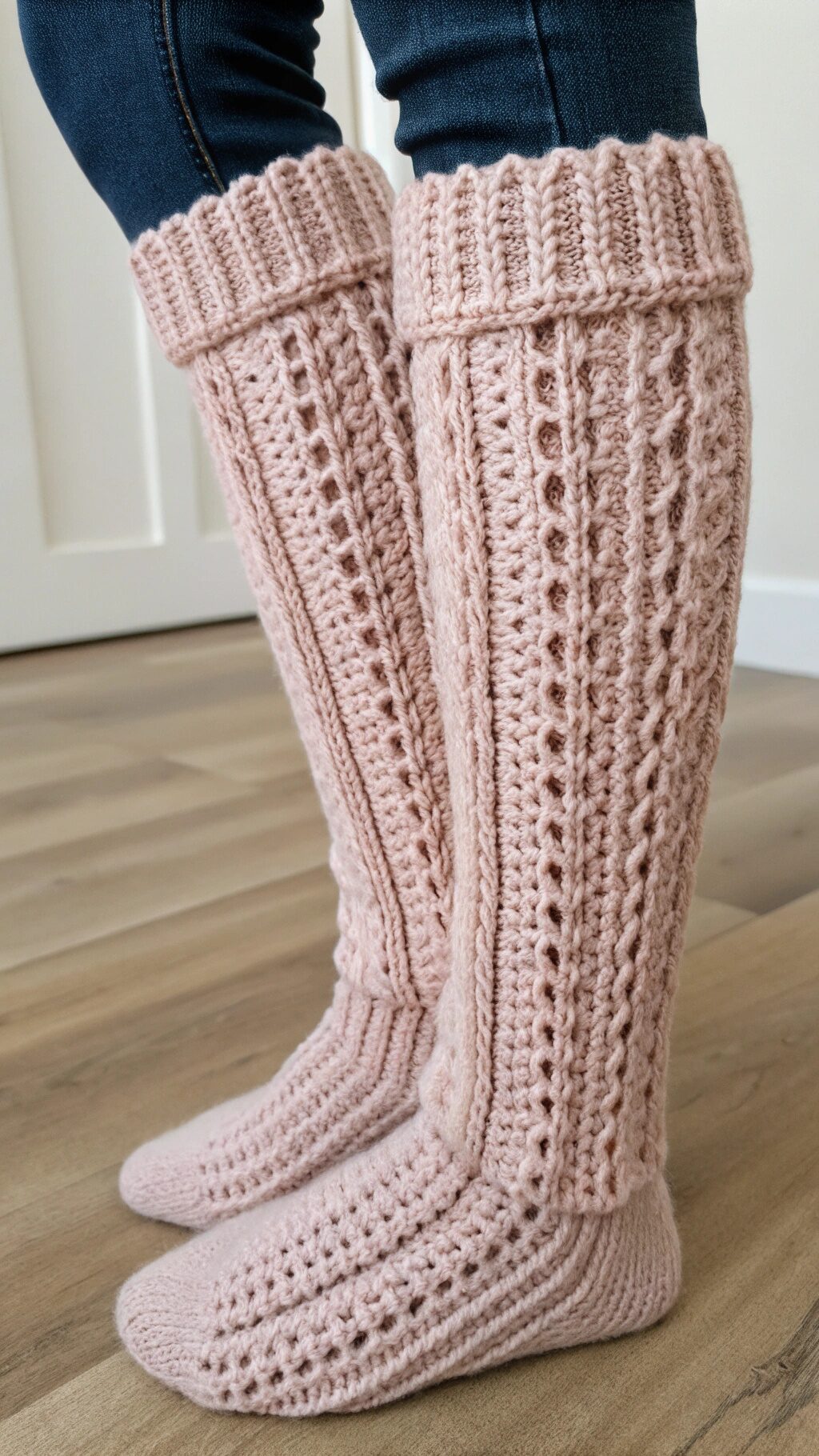 Ribbed Knit Textured Leg Warmers