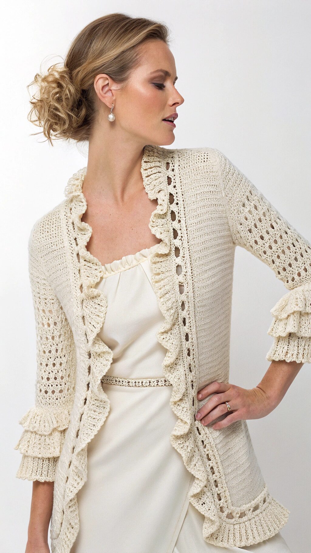 Feminine Ruffle Detail Cardigan