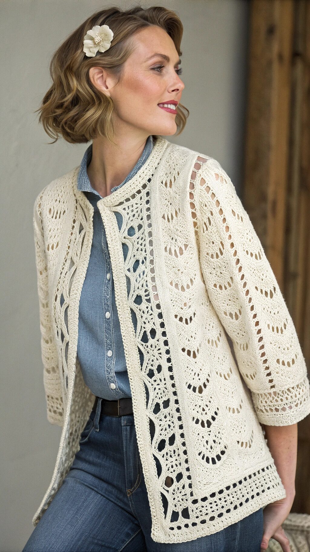 Vintage-Inspired Crochet Jacket